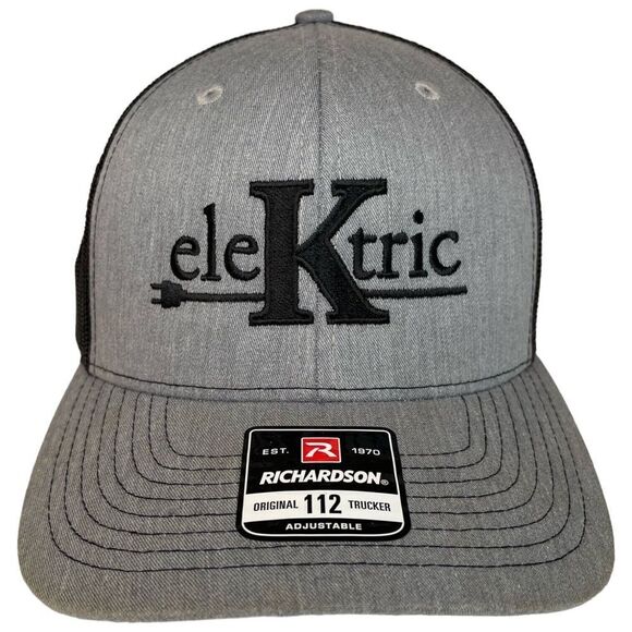 Elektric SnapBack Trucker Hat Cap Richardson Mesh Heather Gray Black EUC - Picture 1 of 7